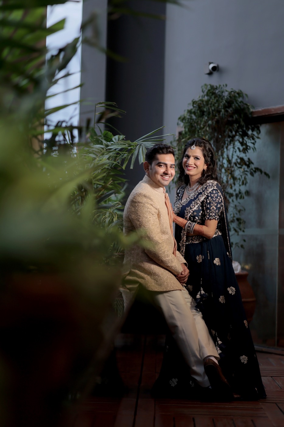 A wedding portrait filled with warmth